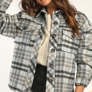 NWT Lulus Flannel Coat